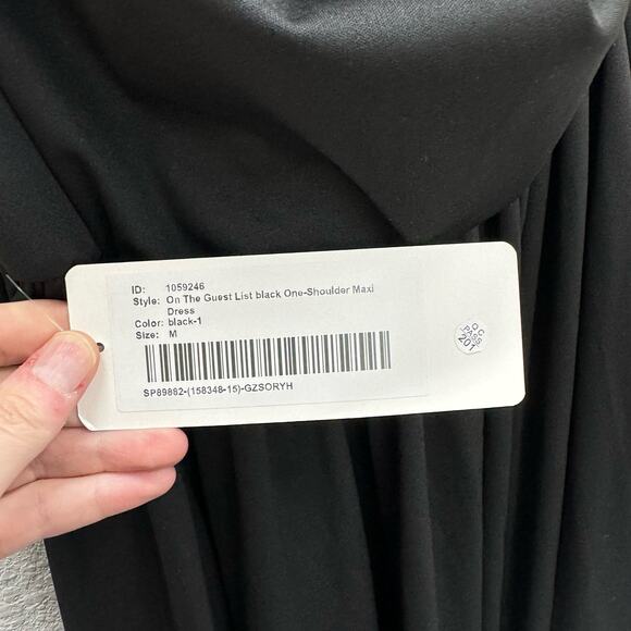 Luxedo Dress Women's Size M Black One Shoulder Maxi Dress Formal New - Picture 3 of 4